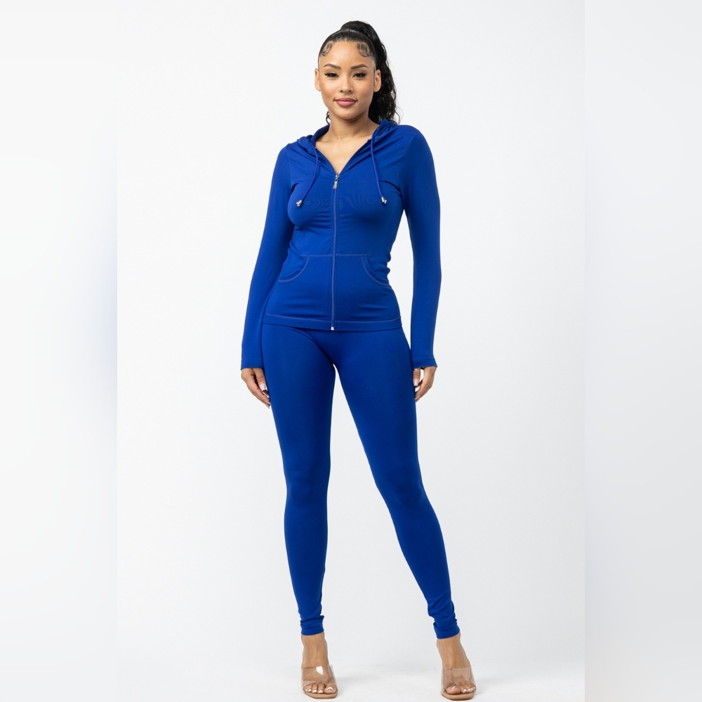 NEW!!! Chic Blue Women's Hooded 2 Piece Set!